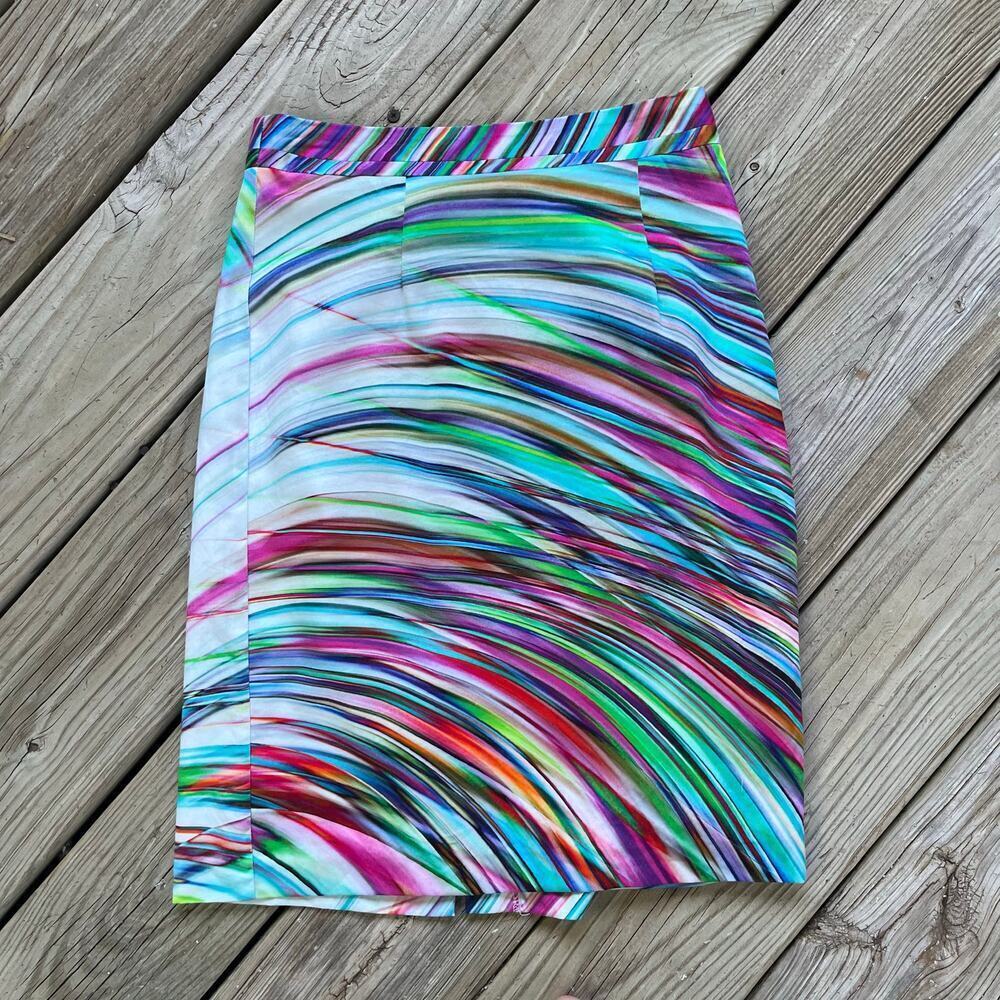 Milly Of New York Women's Colorful Printed Pencil Skirt Size 0